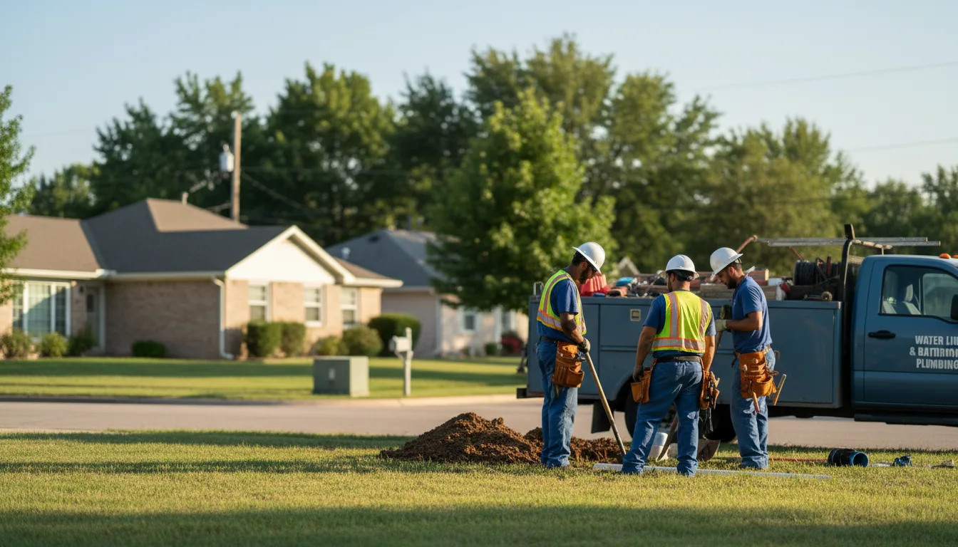 Residential water line and bathroom plumbing service in Denver, PA